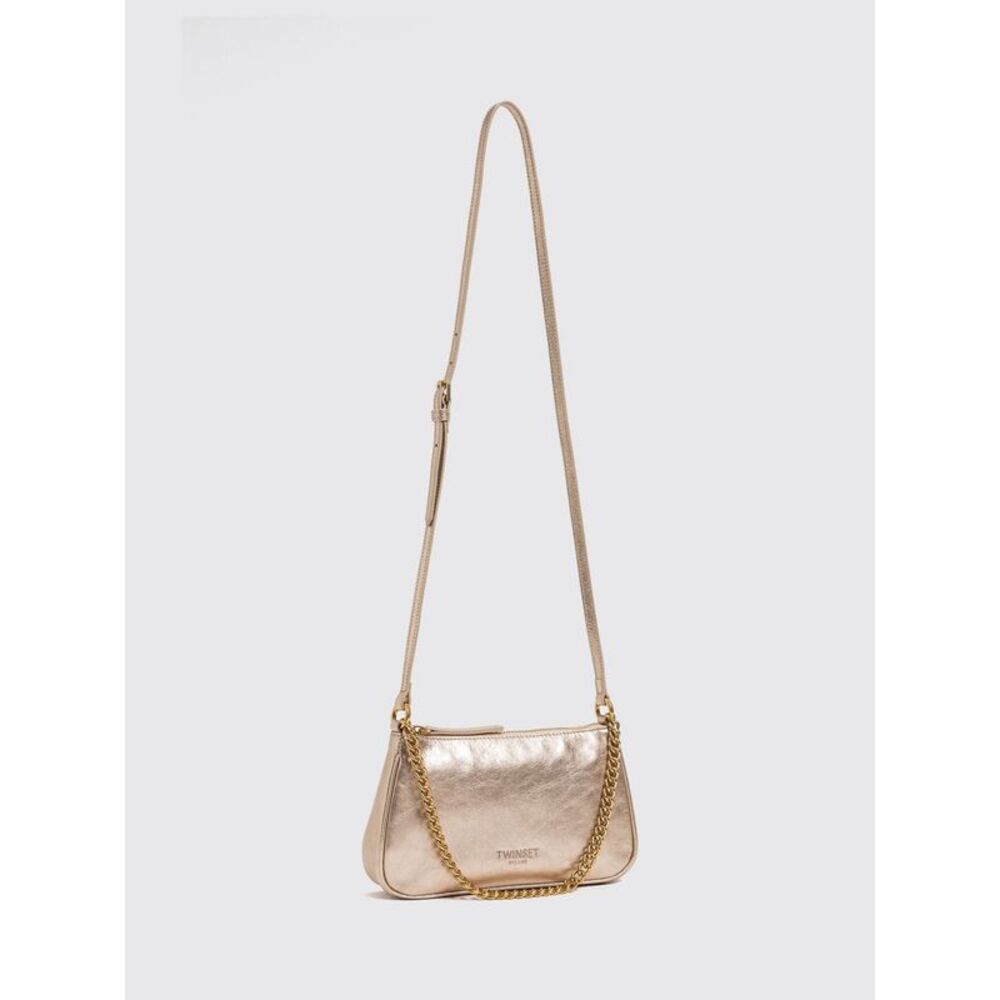 Twinset Women Twinset Leather Shoulder Bag With Metal Mesh Handle